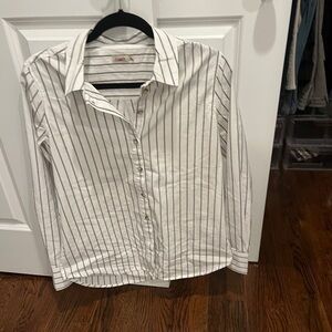 Faherty grey  Striped Shirt top M